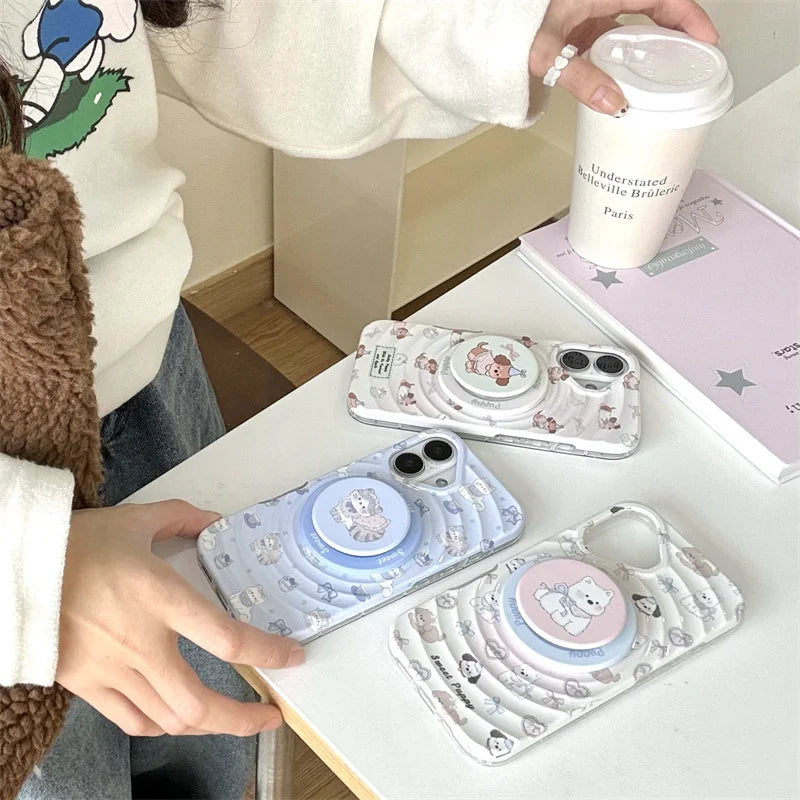 Kawaii Cartoon Puppy Magnetic Phone Case