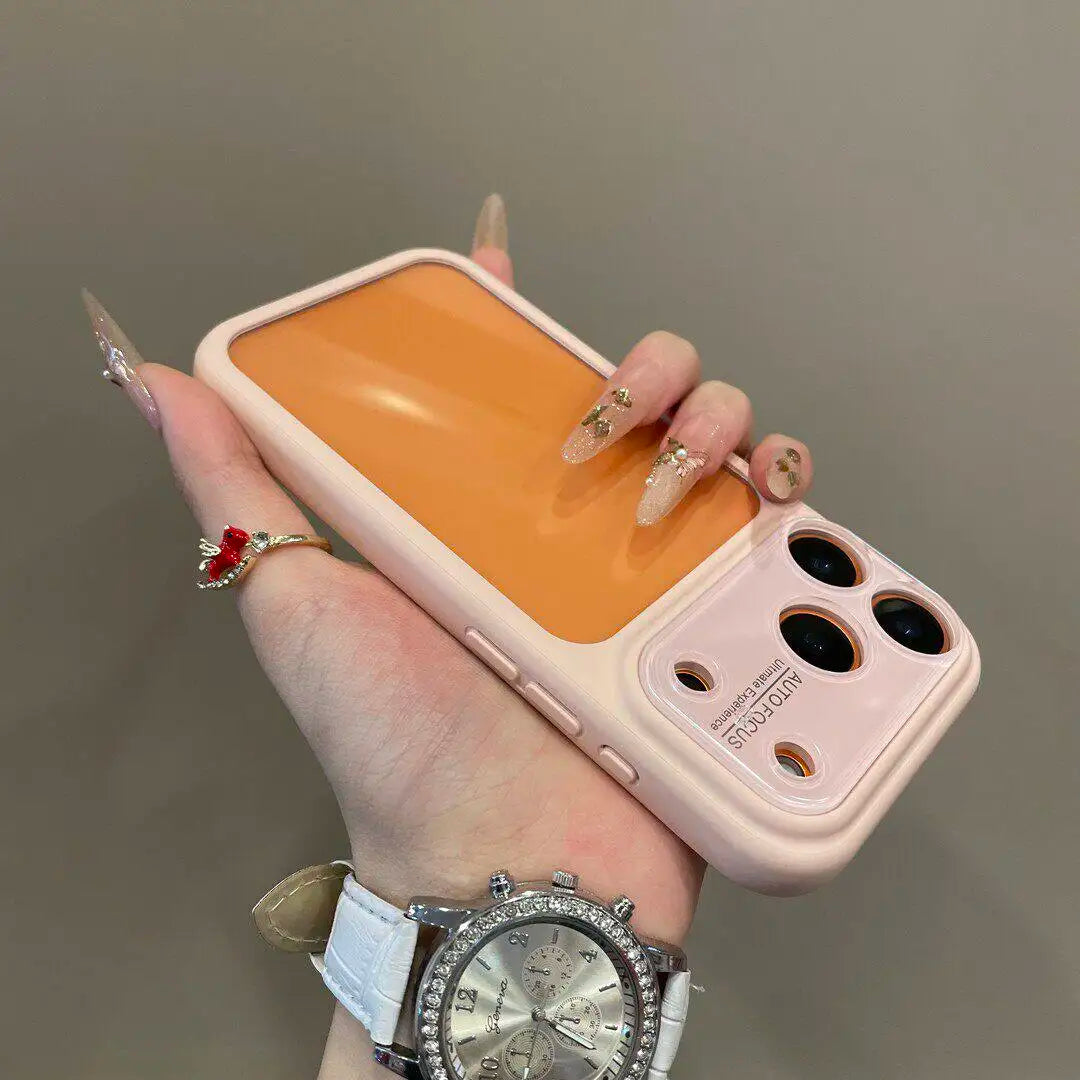 Luxury Candy Color Large Window Clear Phone Case  For iPhone