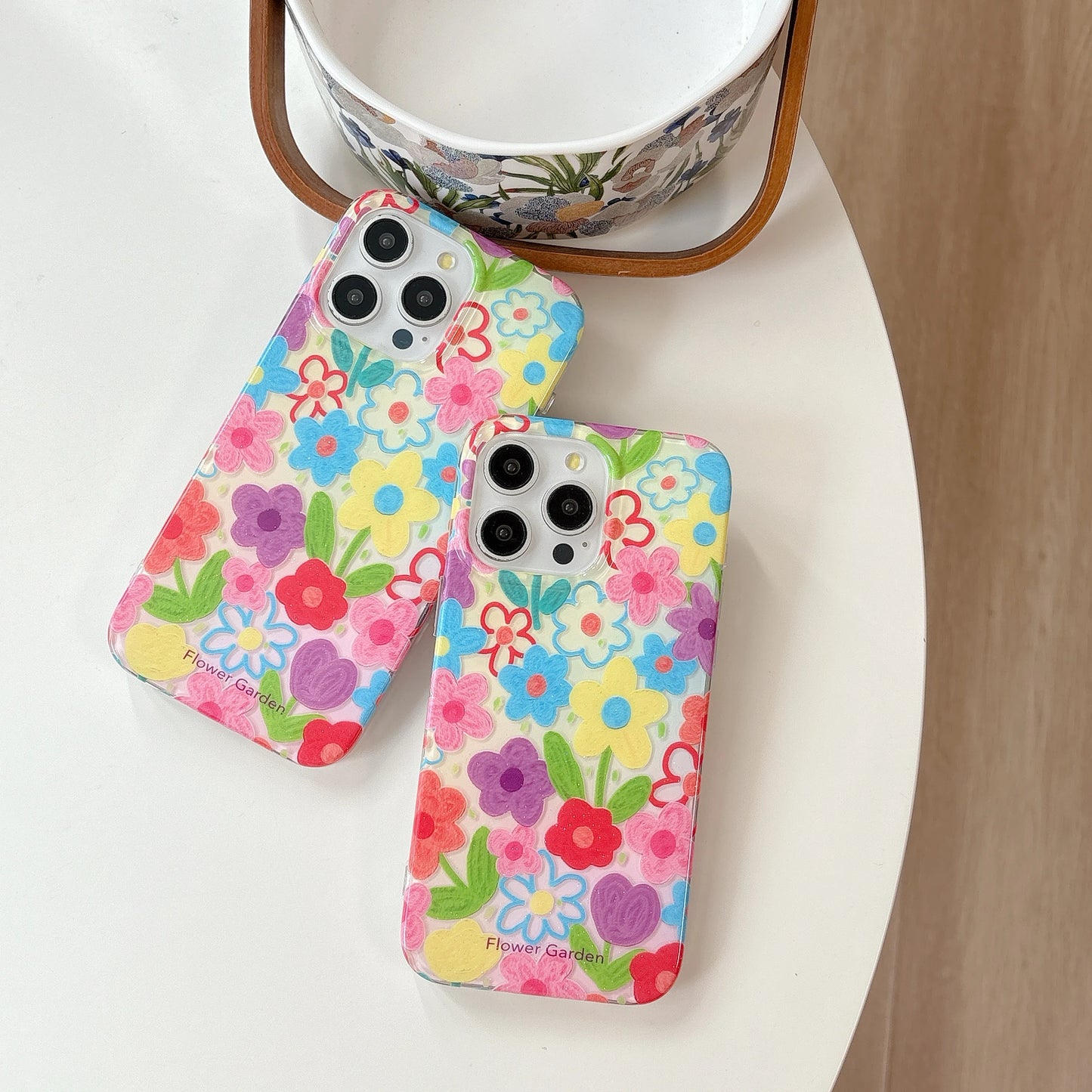 Vivid & Artistic Colorful Doodle Flower Protective Phone Case
