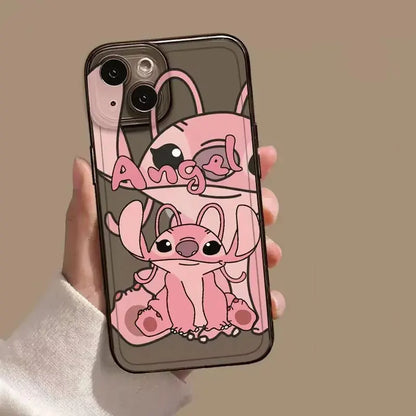 Stitch Angel Kawaii Shy Cute Phone Case For iPhone