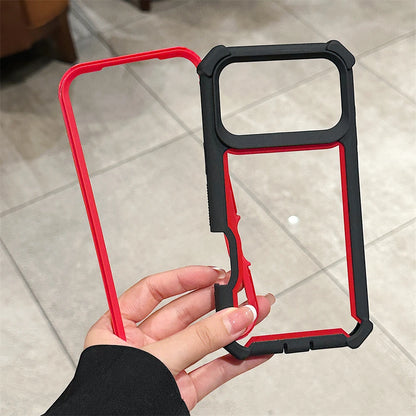 TPU Case For iPhone Rugged Hybrid Transparent Shockproof Armor Hard PC Frame Bumper Back