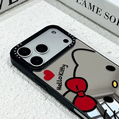 Creative Light Luxury Cute Cartoon Cat Acrylic Mirror Phone Case For iPhone