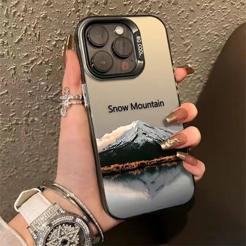 Phone Case for IPhone Landscape Mountain Cloud Matte Shockproof Cover