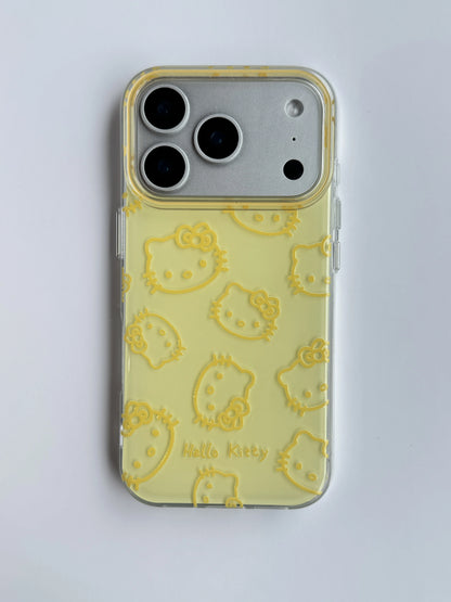 Ginger Yellow Line Kitty Jelly Shell For iPhone