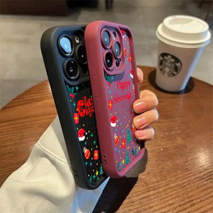 Merry Christmas Happy New Year Silicone Case For iPhone