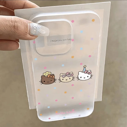 Hello Kitty Colorful Wave Point Phone Case For iPhone