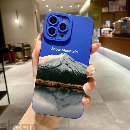 Black Mountain Peak Pattern Phone Case For iPhone