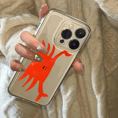 Cute Simple Graffiti Red Crab Phone Case