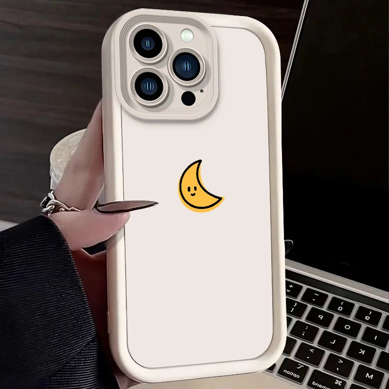 Lovely Sun Moon Soft Phone Case For iPhone