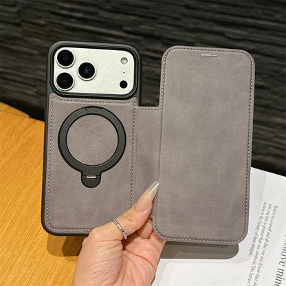 Luxury Magnetic Flip Leather Wallet Magnet Bracket Case For iPhone