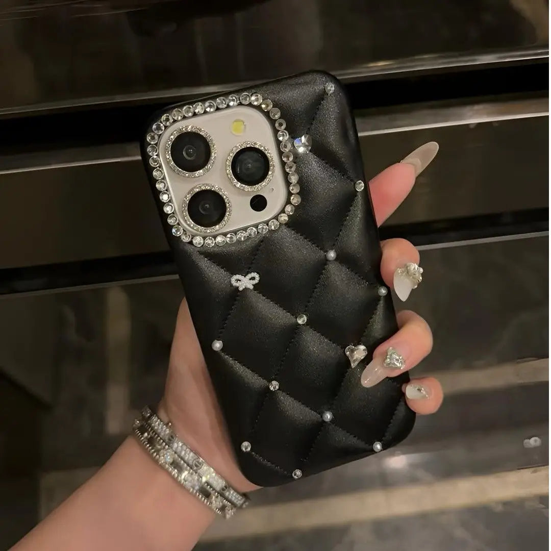 Luxurious Girly Heart Sparkling Diamond Mesh For iPhone