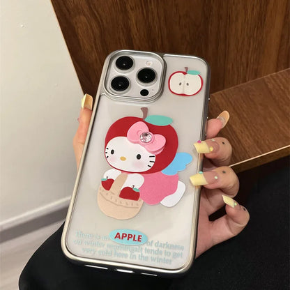 Fly Hello Kitty Apple Pink Bow Strap Phone Case For iPhone