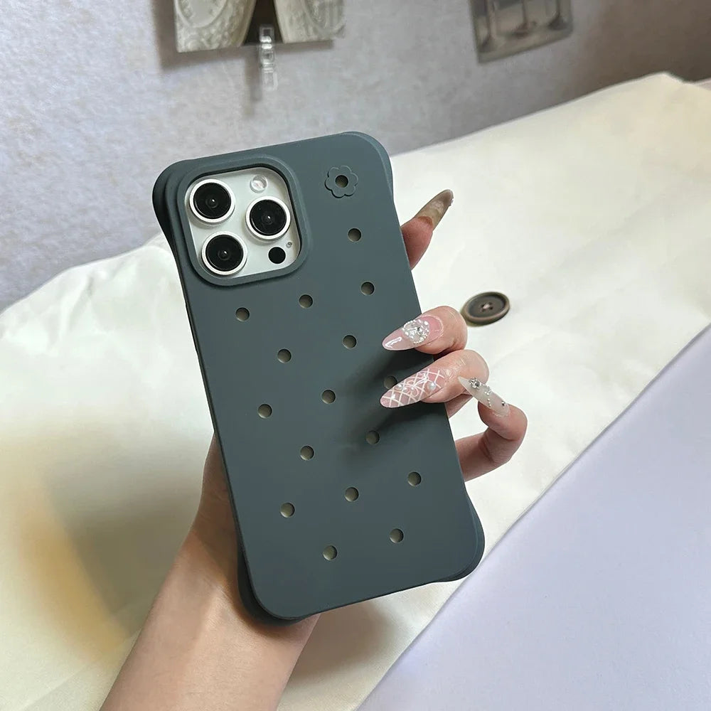 Luxury Diy Charms Holes Phone Case For iPhone
