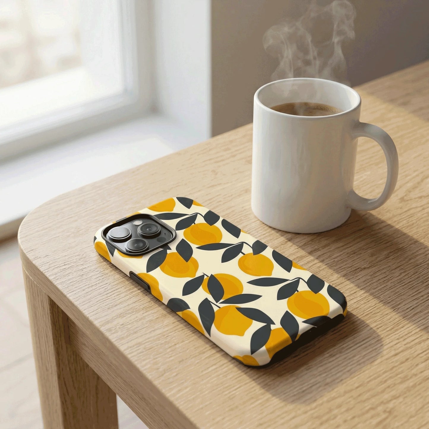 Lemon Branch Print Phone Case For iPhone