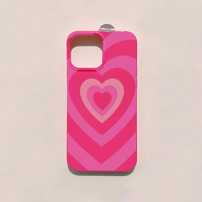 Cute Gradient Pink Sweet Love Heart Phone Case For iPhone