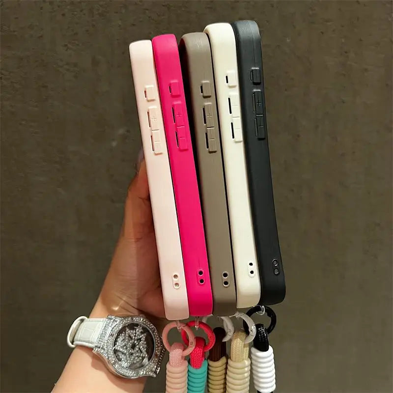 Luxury Colorful Lanyard Soft Phone Case For iPhone