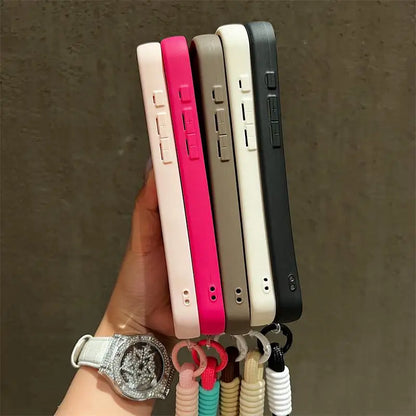 Luxury Colorful Lanyard Soft Phone Case For iPhone