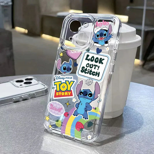 Stitch Happy Rainbow Cute Phone Case For iPhone