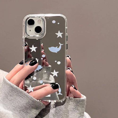 Cute Dolphin Star Mirror Phone Case