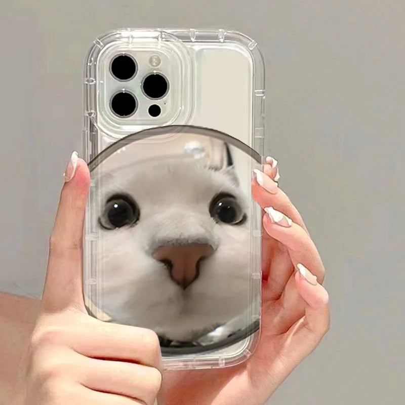 Korean Lovely Cat Pink Phone Case For iPhone