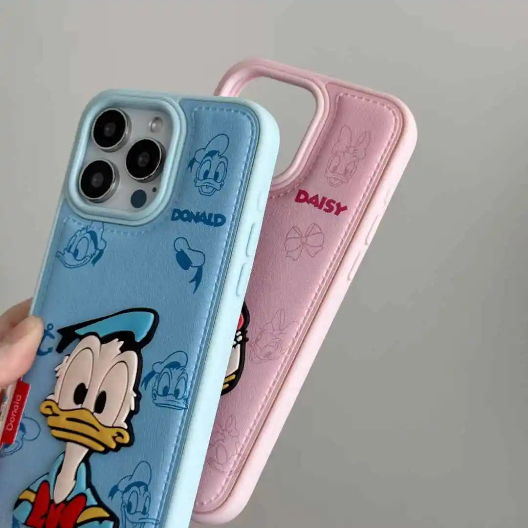 3d Lovely Daisy Donald Duck Couple Phone Case For iPhone
