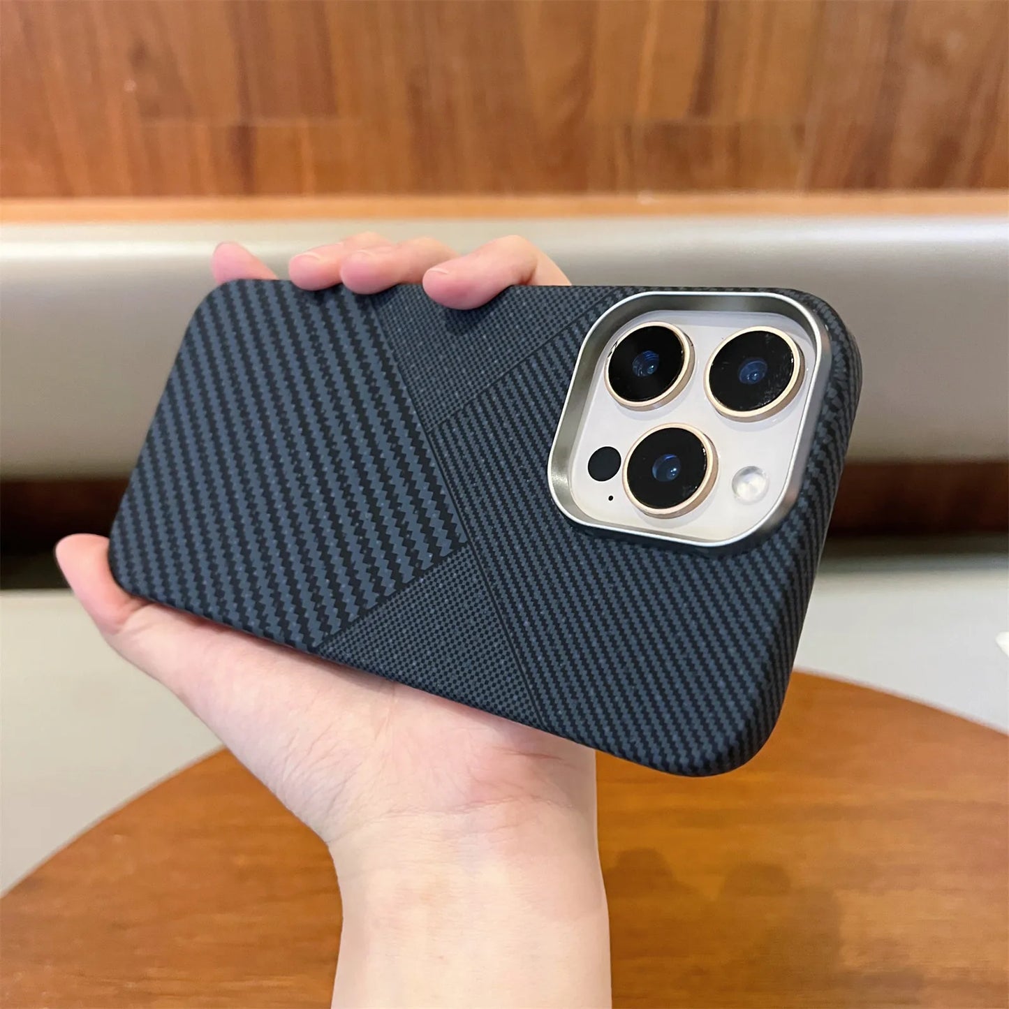 Shockproof Carbon Fiber Magnetic Semi Wrap Phone Case For iPhone