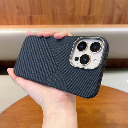 Shockproof Carbon Fiber Magnetic Semi Wrap Phone Case For iPhone