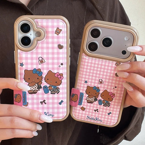 Advanced Cute Pink Skin Power Grid Kt Phone Case For iPhone
