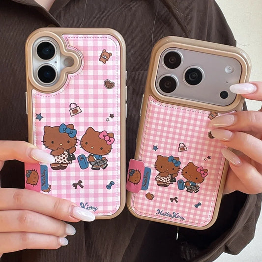 Advanced Cute Pink Skin Power Grid Kt Phone Case For iPhone