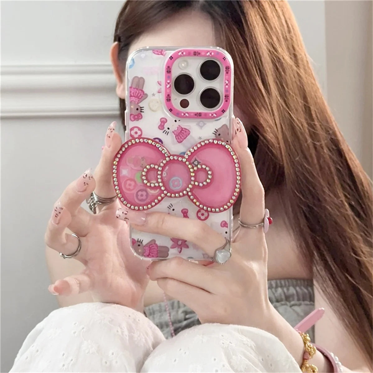 Cute Flower Hellokitty Phone Case For iPhone