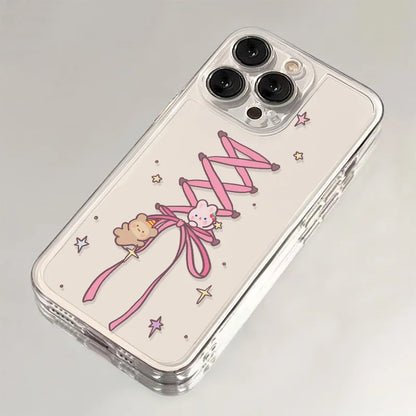 Bunny Pink Bow Ribbon Phone Case For iPhone