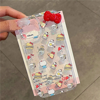 Hello Kitty Bow Stand Cake Cute Phone Case For iPhone