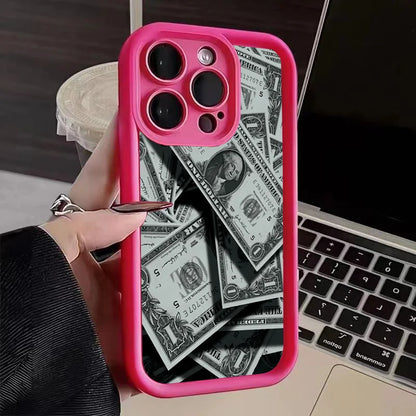 Black Bamboo Full-Coverage Banknote Design Silicone Phone Case