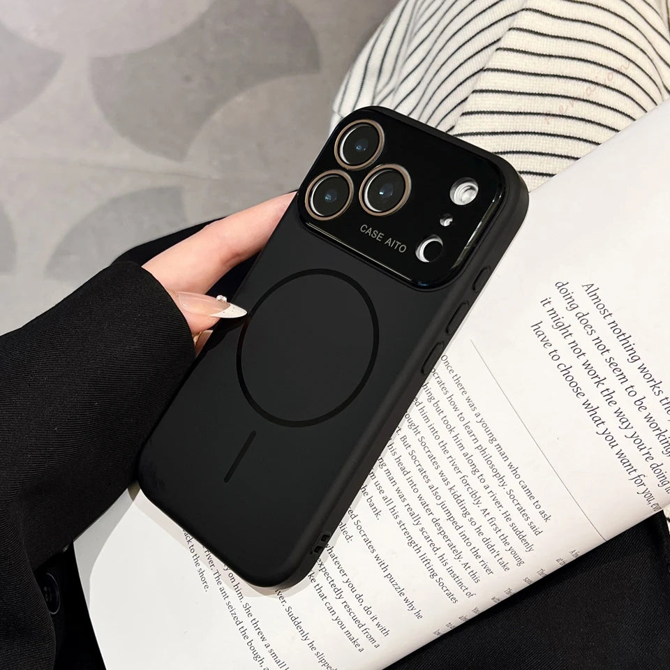 Big Window Liquid Silicone Phone Case For iPhone