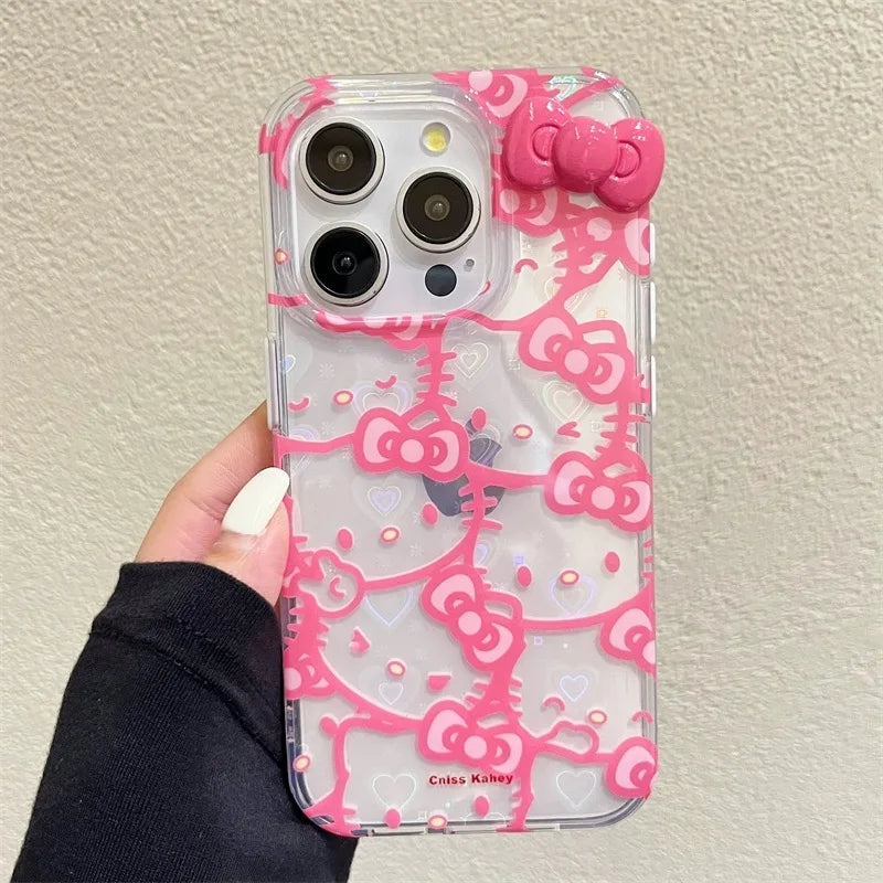 Sanrio Hello Kitty Bow Full Screen Phone Case For iPhone