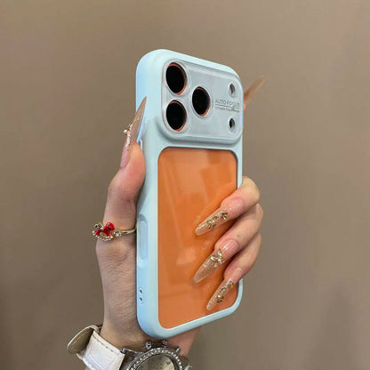 Luxury Candy Color Large Window Clear Phone Case  For iPhone