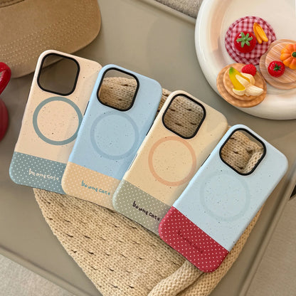 Korean Splicing 3D Cartoon Fruit Plaid Bracket Magnetic Phone Case For iPhone