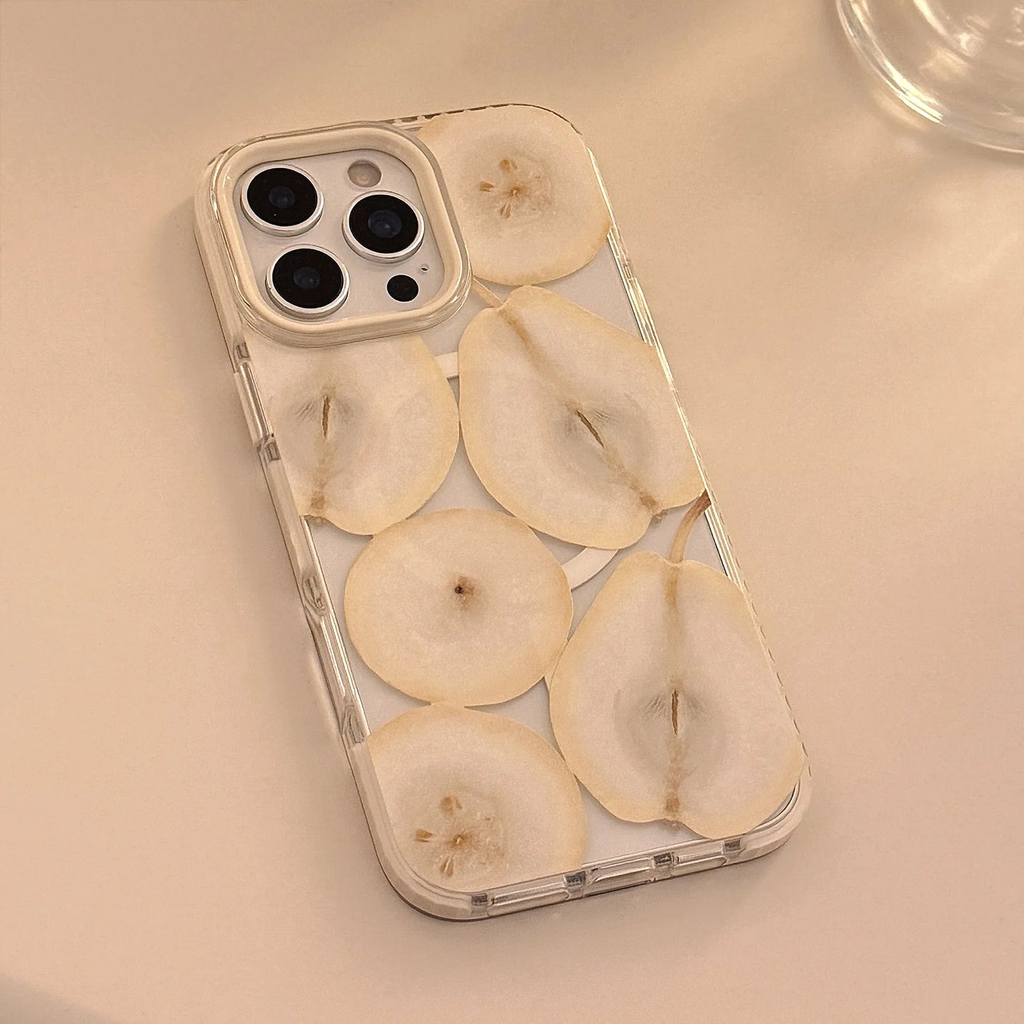 Korean Cartoon Fruit Pear Bracket Magnetic Phone Case For iPhone