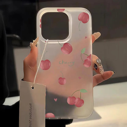 Korean Strawberry Clear Phone Case For iPhone