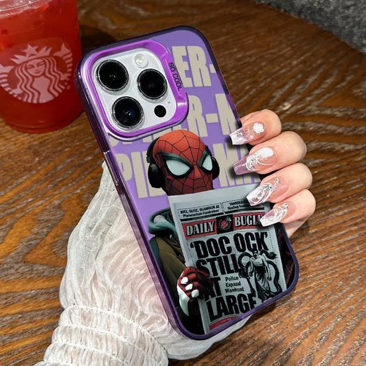 Marvel Spider Man Reading Daily News Phone Case For iPhone