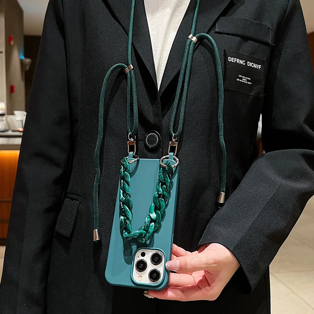 Crossbody Lanyard Cord Soft Acrylic Bracelet Case For iPhone