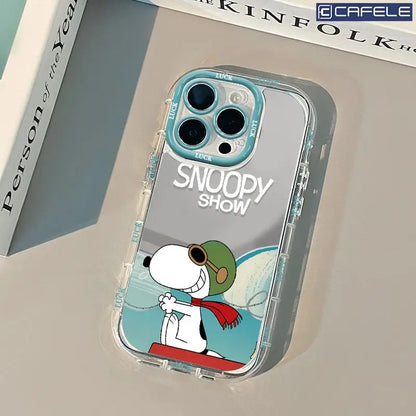 Anime Cute Snoopy Cartoon Mirror Phone Case For iPhone