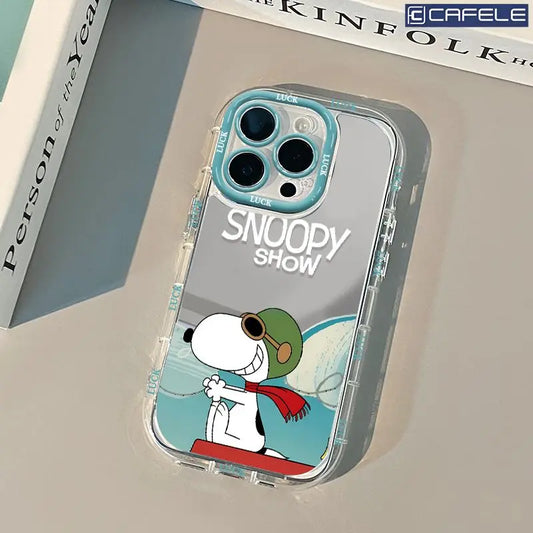 Anime Cute Snoopy Cartoon Mirror Phone Case For iPhone
