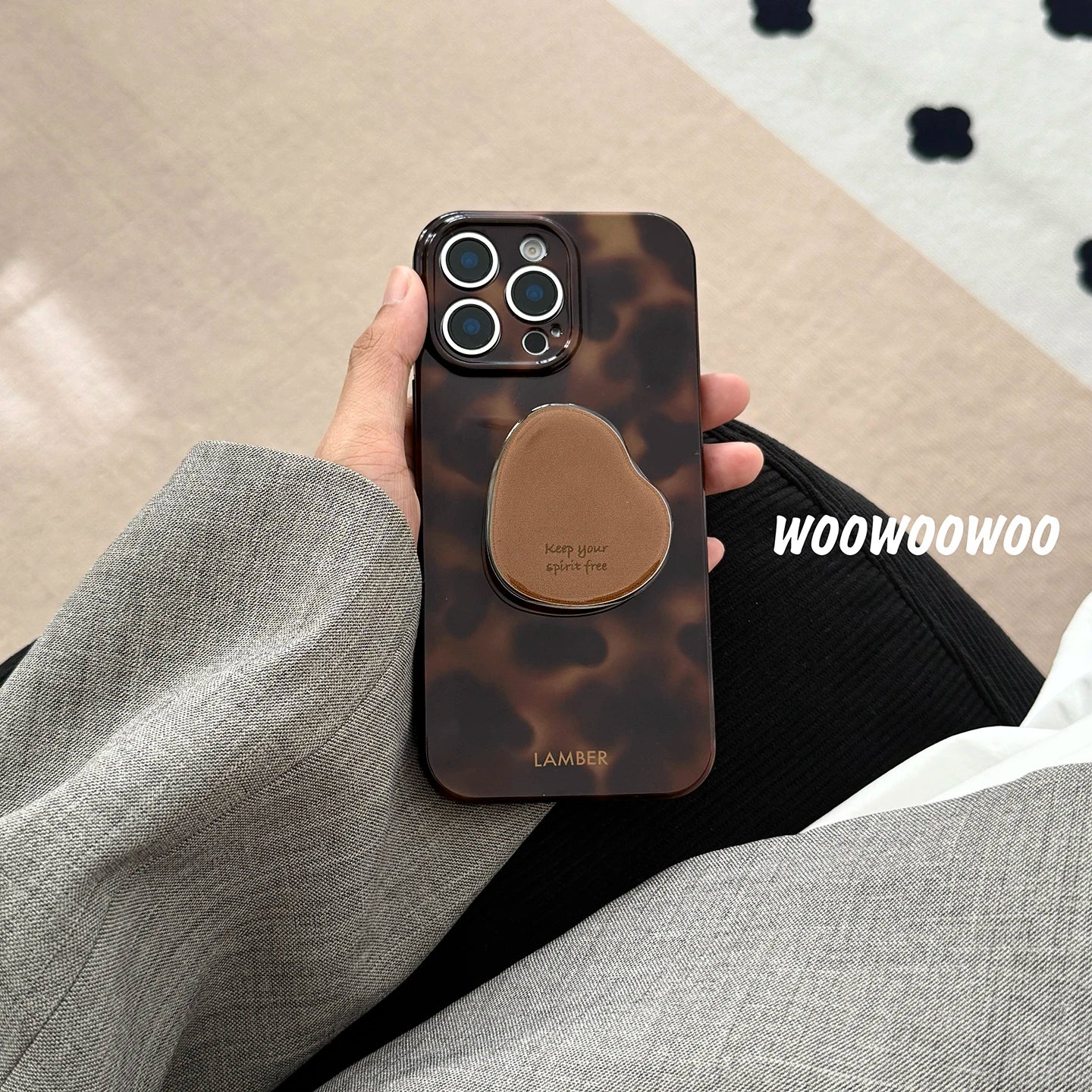 Stylish Personality Black Brown Amber Iceberg Pattern Magnetic With Holder Phone Cover Case For iPhone