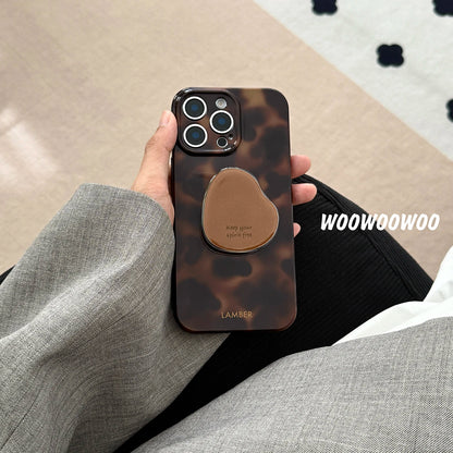 Stylish Personality Black Brown Amber Iceberg Pattern Magnetic With Holder Phone Cover Case For iPhone