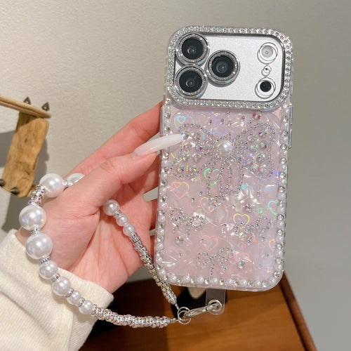 Luxury Heart Shell Pattern Rhinestone Phone Case For iPhone