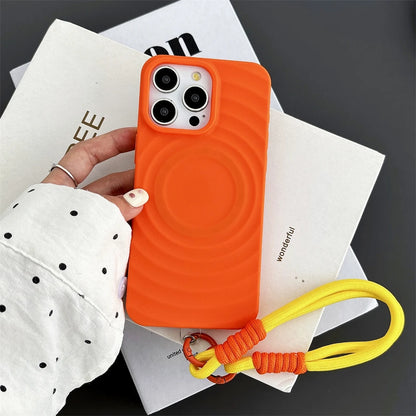 Water Ripple Silicone Circular Pattern For Magsafe Phone Case