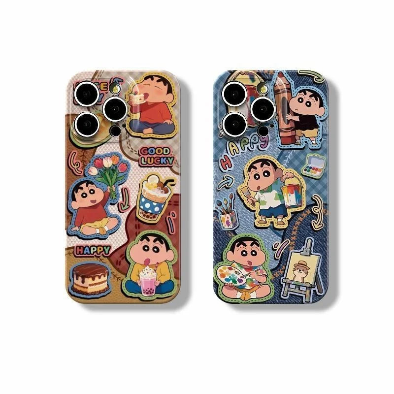 Anime Cute Crayon Shin-Chan Phone Case For iPhone