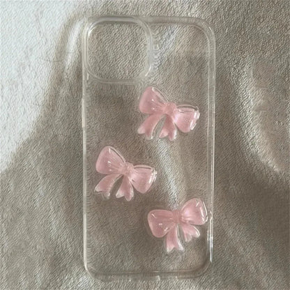 Cute 3D Pink Bowknot Phone Case For iPhone