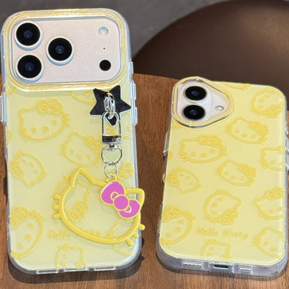 Ginger Yellow Line Kitty Jelly Shell For iPhone